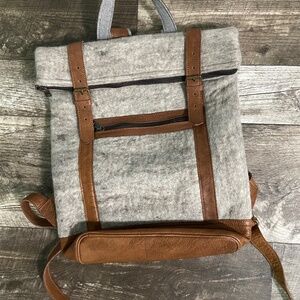 Fibres of Life Felted wool and leather backpack